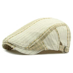Twin Cities Tartan Striped Cotton Flat Cap