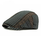 Twin Cities Tartan Striped Cotton Flat Cap