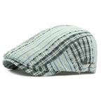 Twin Cities Tartan Striped Cotton Flat Cap