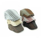 Twin Cities Tartan Striped Cotton Flat Cap