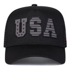 USA Flag Embroidered Trucker Cap