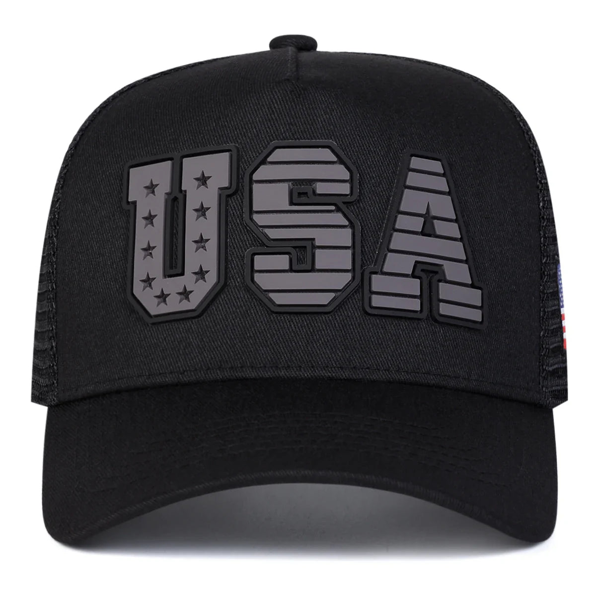 USA Flag Embroidered Trucker Cap