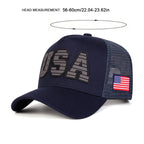 USA Flag Embroidered Trucker Cap