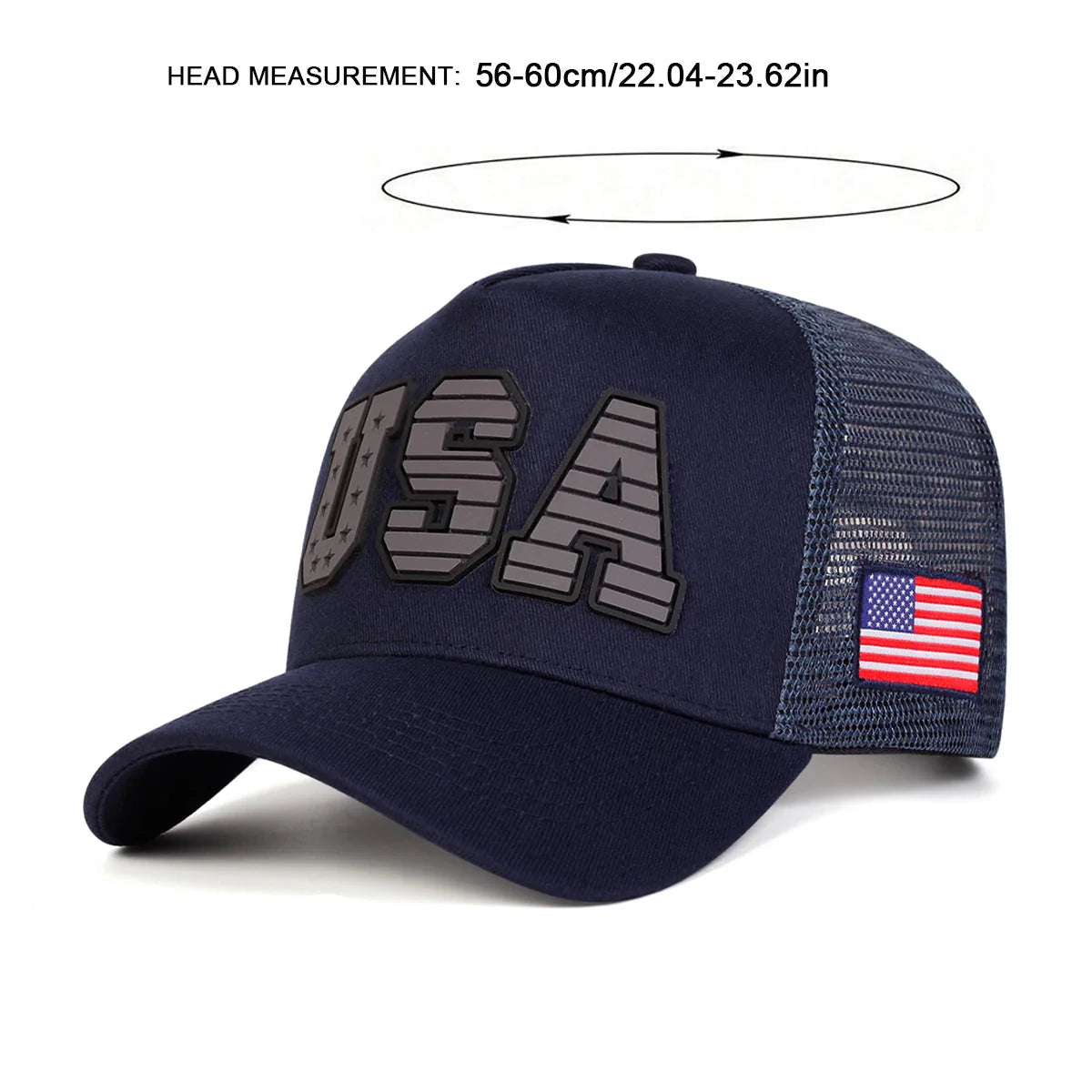 USA Flag Embroidered Trucker Cap