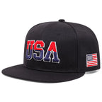 USA Flag Plain Snapback Cap