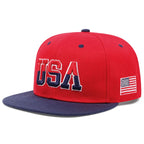 USA Flag Plain Snapback Cap