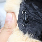 Vermont Winter Natural Rabbit Fur Genuine Leather Docker Cap