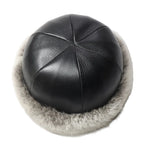 Vermont Winter Natural Rabbit Fur Genuine Leather Docker Cap