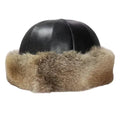 Vermont Winter Natural Rabbit Fur Genuine Leather Docker Cap