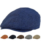 Verona Plain Linen Flat Cap