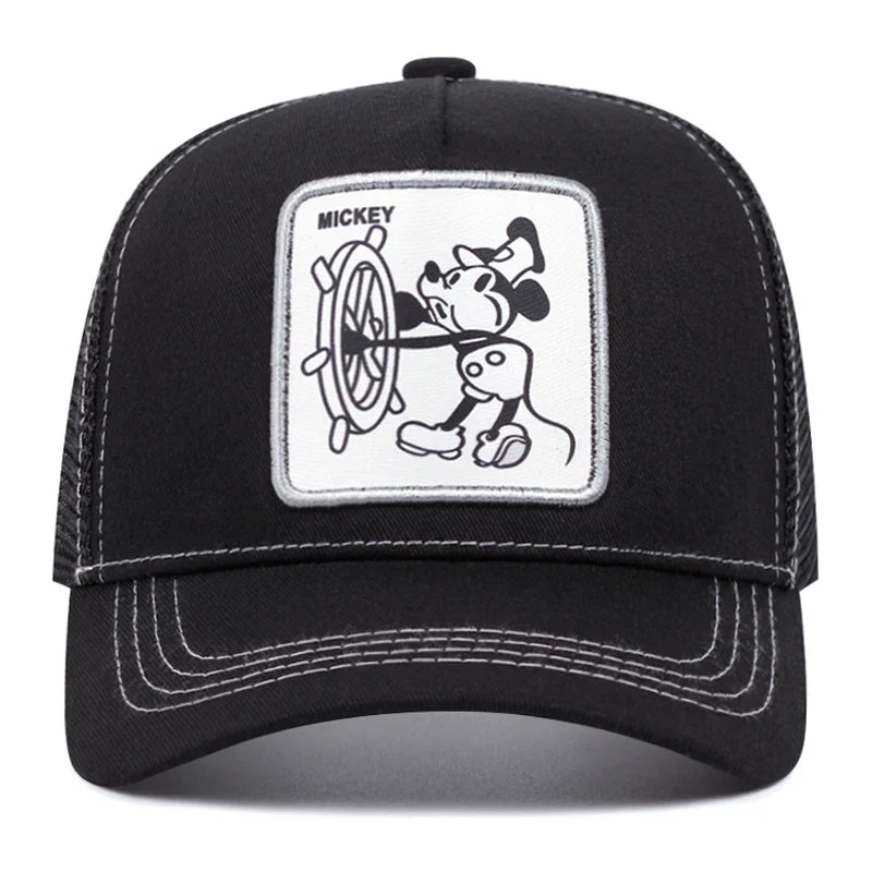 Vintage Captain Mouse Black Trucker Cap