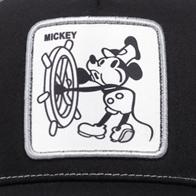 Vintage Captain Mouse Black Trucker Cap