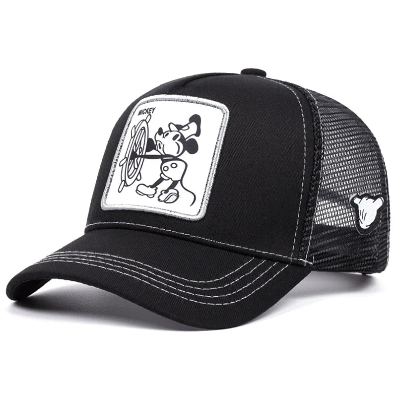 Vintage Captain Mouse Black Trucker Cap