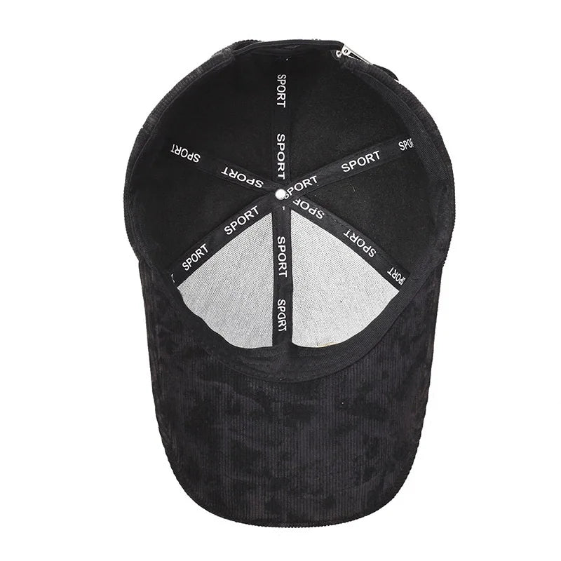 Black and white Vintage Corduroy Baseball Cap