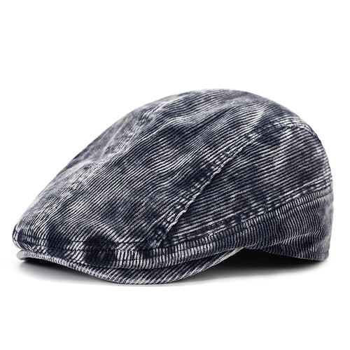 Navy blue Corduroy Flat Cap
