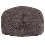 Vintage Herringbone Cotton Flat Cap