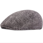 Vintage Herringbone Cotton Flat Cap