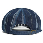 Vintage Striped Denim Newsboy Cap