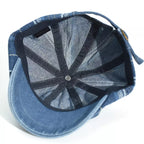 Vintage Striped Denim Newsboy Cap