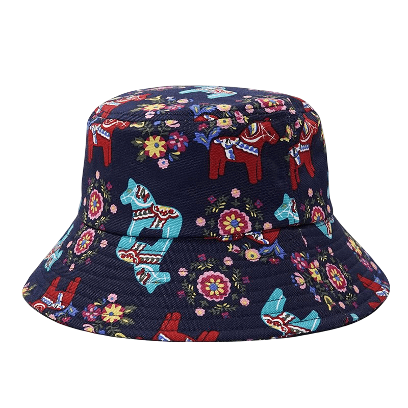 Vintage Wood Horses Bucket Hat