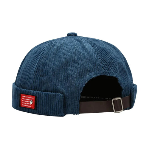 Navy blue Corduroy Docker Cap