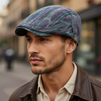 Waterford Distressed Striped Flat Cap