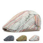 Waterford Distressed Striped Flat Cap