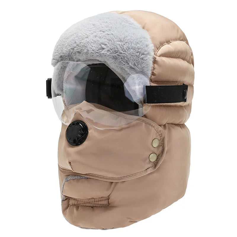 Waterproof Winter Goggles Aviator Bomber Hat