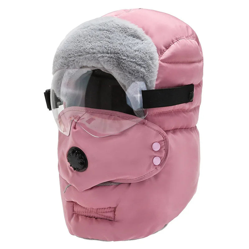 Waterproof Winter Goggles Aviator Bomber Hat