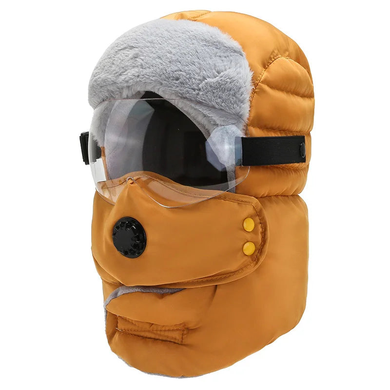 Waterproof Winter Goggles Aviator Bomber Hat