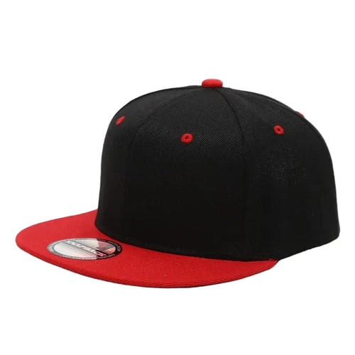 Black and red Bicolor Snapback Cap back view