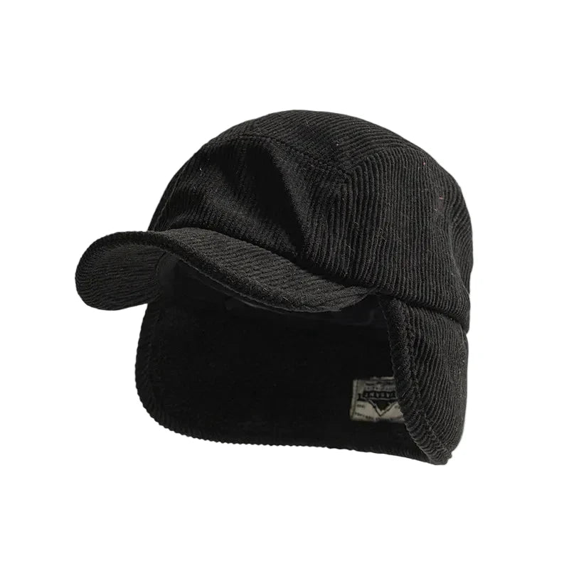 Black Vintage Corduroy Baseball Cap