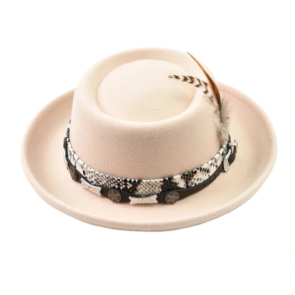 Watson Feathers Wool Porkpie Hat