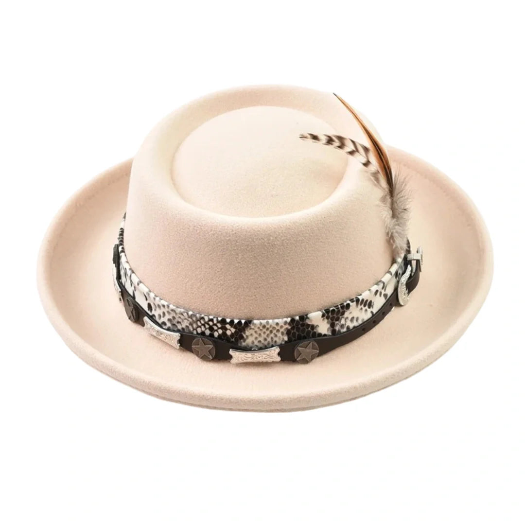 Watson Feathers Wool Porkpie Hat