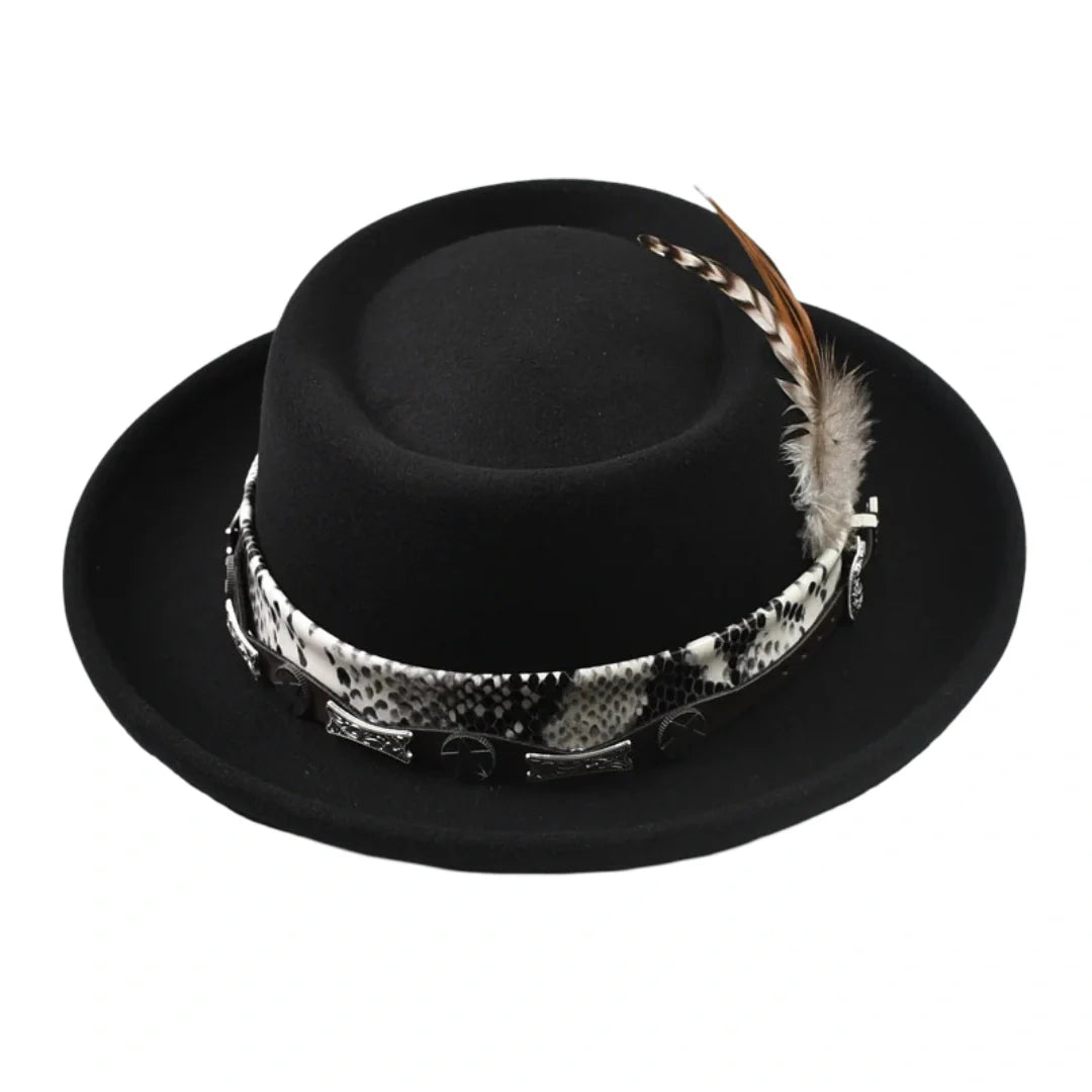 Watson Feathers Wool Porkpie Hat