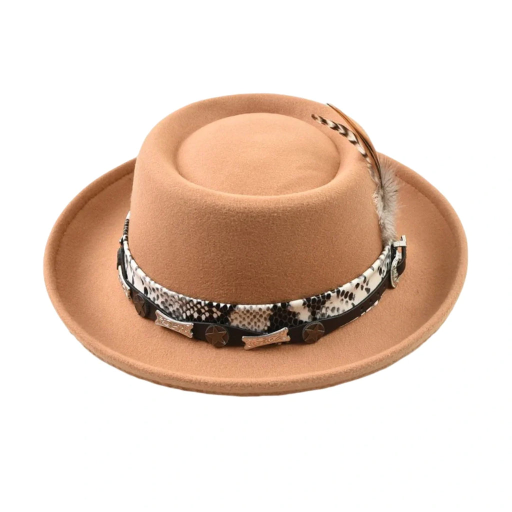 Watson Feathers Wool Porkpie Hat