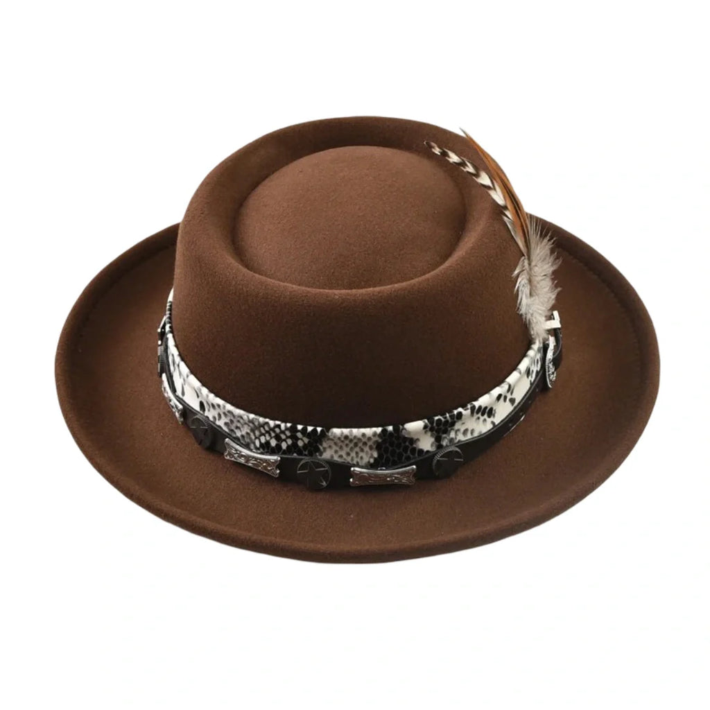 Watson Feathers Wool Porkpie Hat