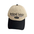 Weekend Holiday Dayoff Beige Baseball Cap