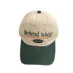 Weekend Holiday Dayoff Beige Baseball Cap