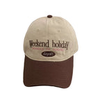 Weekend Holiday Dayoff Beige Baseball Cap