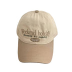 Weekend Holiday Dayoff Beige Baseball Cap
