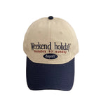 Weekend Holiday Dayoff Beige Baseball Cap