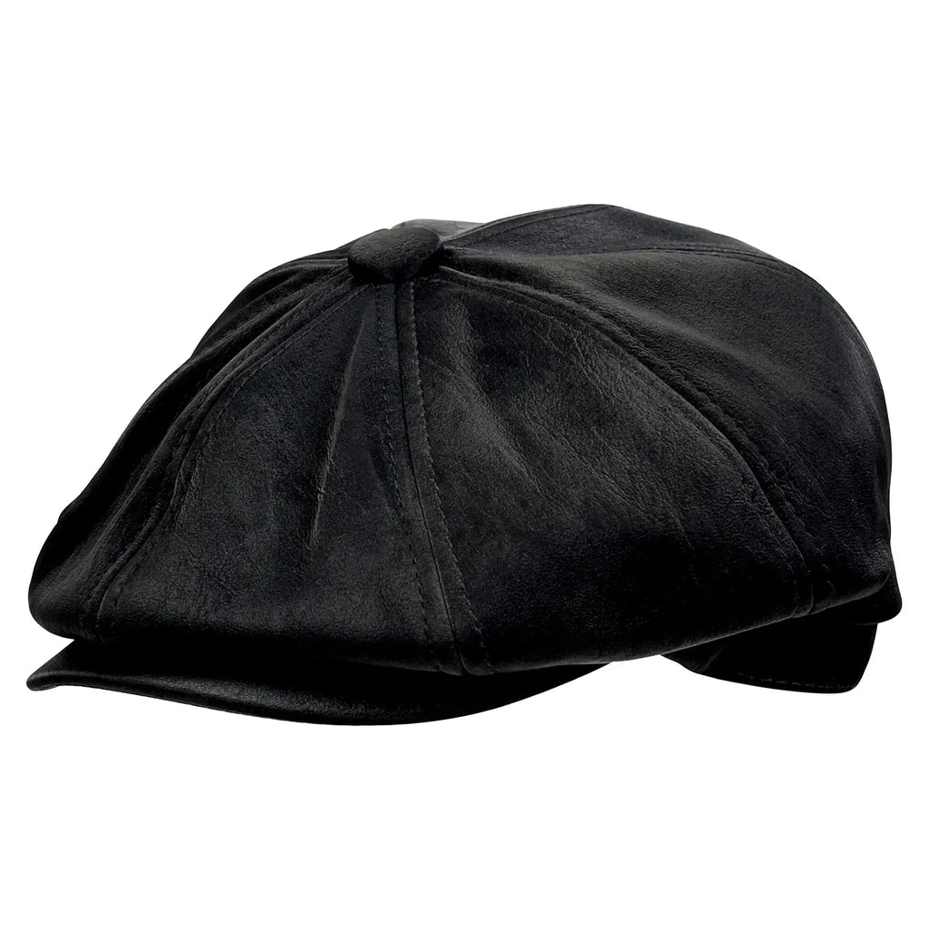 Westerville Vintage Distressed Leather Newsboy Cap