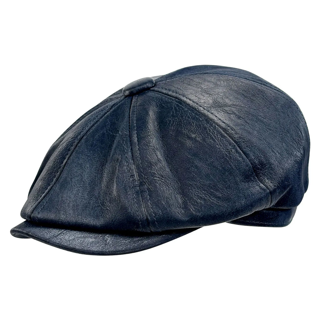Westerville Vintage Distressed Leather Newsboy Cap