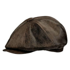 Westerville Vintage Distressed Leather Newsboy Cap