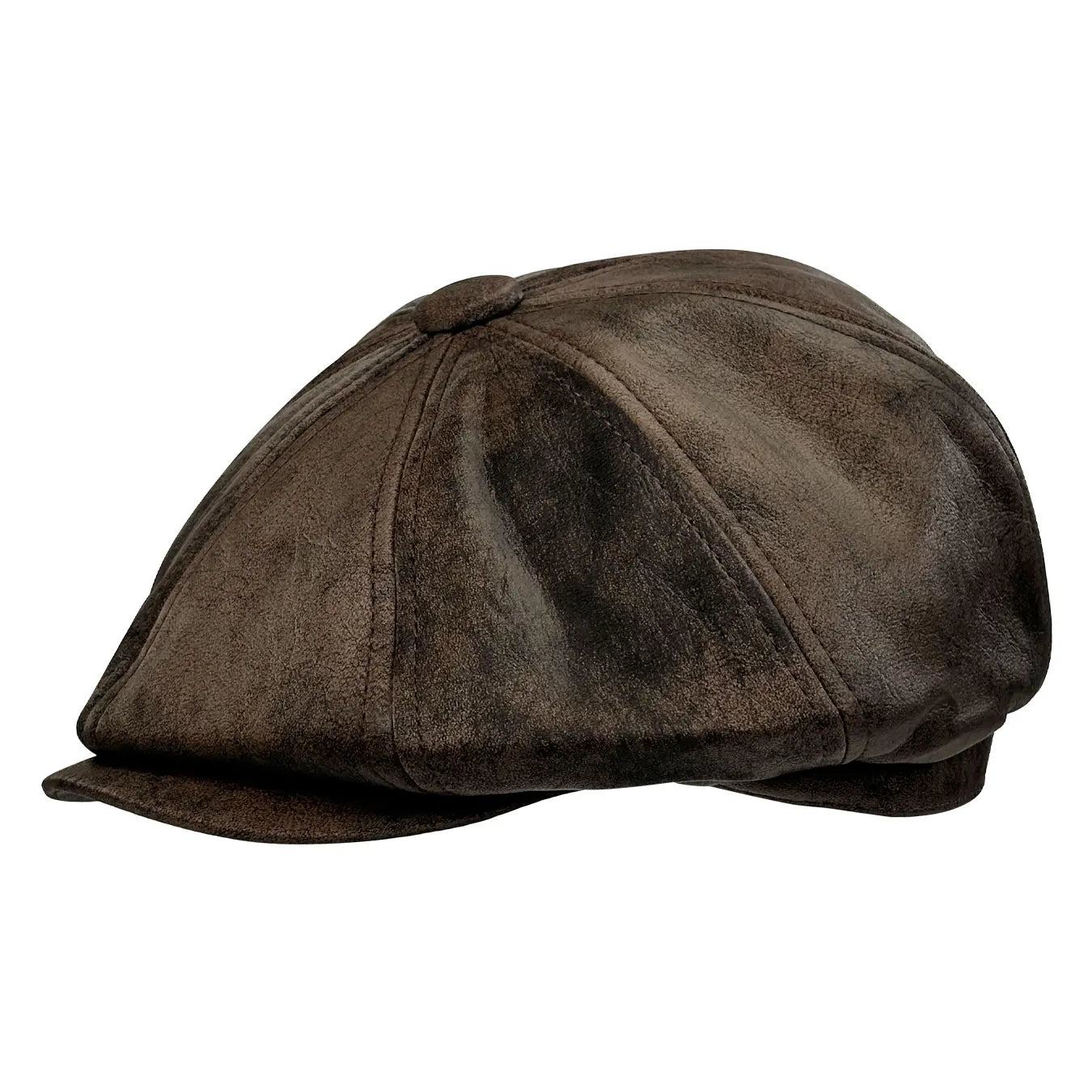 Westerville Vintage Distressed Leather Newsboy Cap