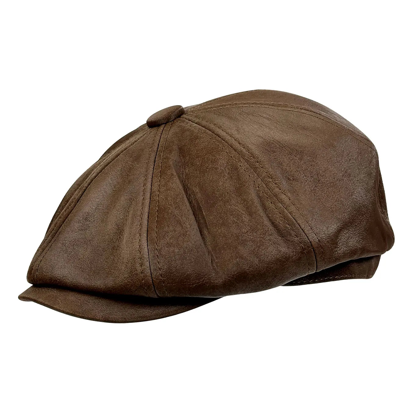 Westerville Vintage Distressed Leather Newsboy Cap