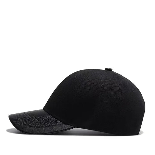Black Leather Baseball Cap