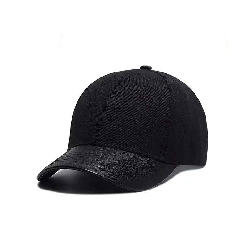 Westport Black Leather Baseball Cap