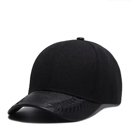 Black Leather Baseball Cap